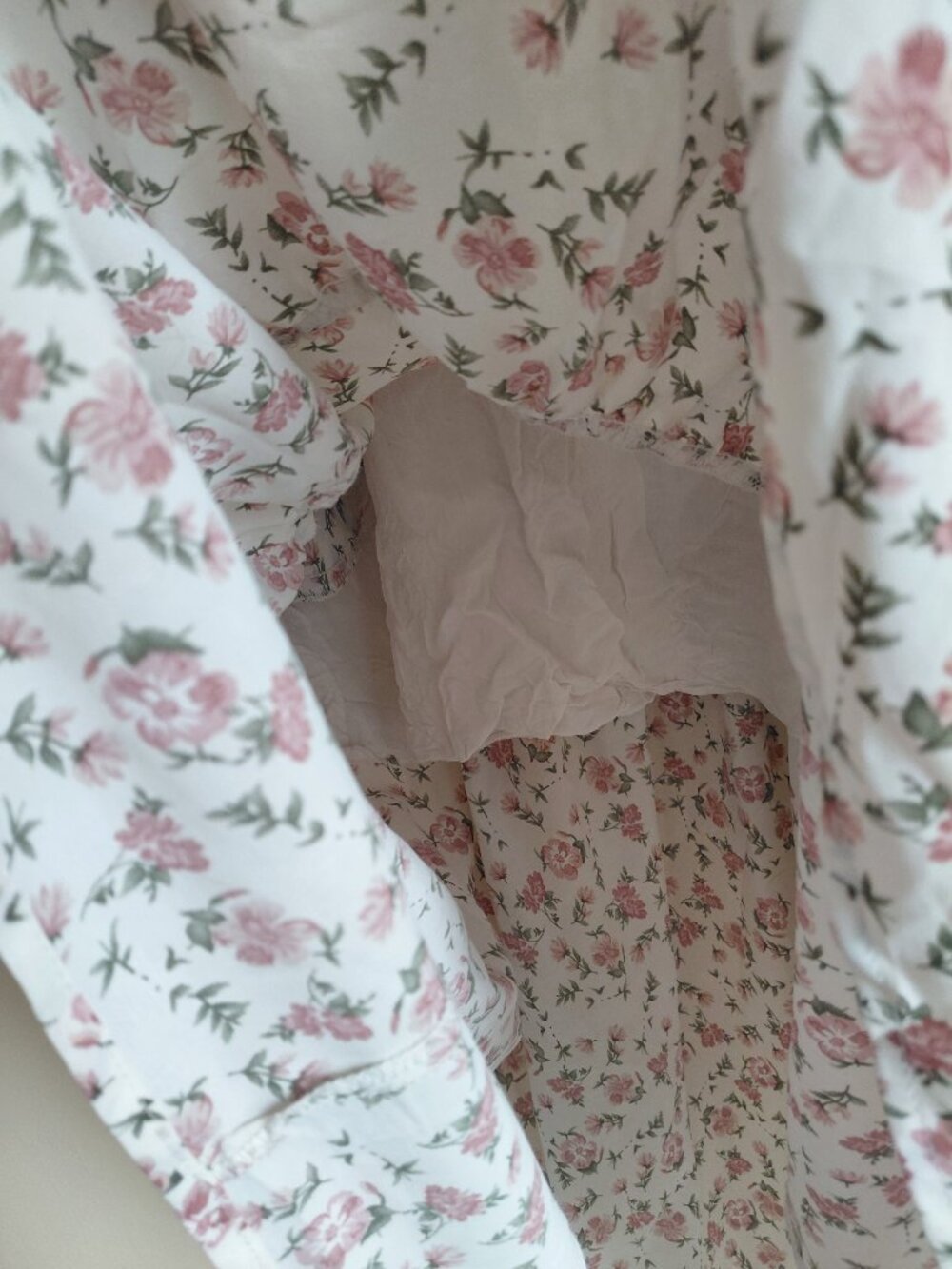 White Floral Long Sleeves Maxi Dress - Picture 6 of 7